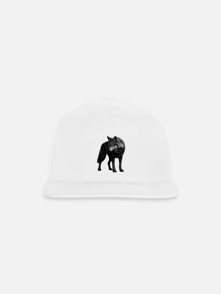 Noir Wolf Masked Spirit - Snapback Baseball Cap - white
