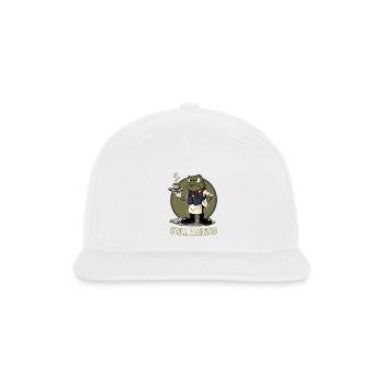 Frog Waiter with Coffee Tray - Snapback Baseball Cap - white - Front
