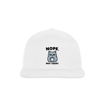 Nope Not Today - Coffee Cat - Snapback Baseball Cap - white - Front