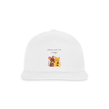 Mouse and cat - Snapback Baseball Cap - white - Front