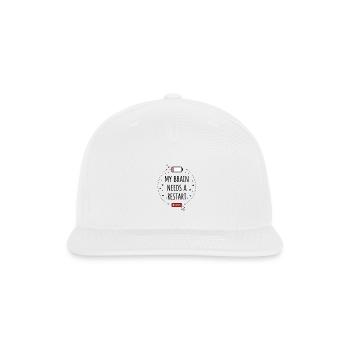 Brain Restart Graphic - Snapback Baseball Cap - white - Front