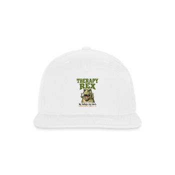 Therapy Rex Big Feelings Tiny Reach Dinosaur Tshir - Snapback Baseball Cap - white - Front