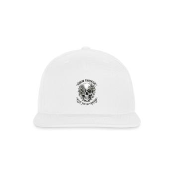 Grow Through What You Go Through Skull - Snapback Baseball Cap - white - Front