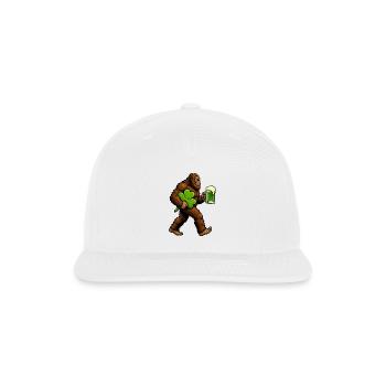 Bigfoot Shamrock Funny St. Patrick's Day Bigfoot - Snapback Baseball Cap - white - Front