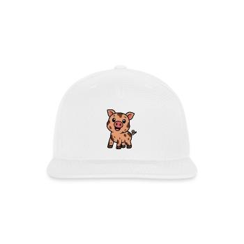 Dirty Happy Piglet - Snapback Baseball Cap - white - Front