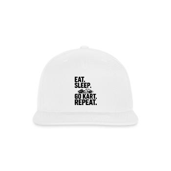 Eat. Sleep. Go Kart. Repeat. - Snapback Baseball Cap - white - Front