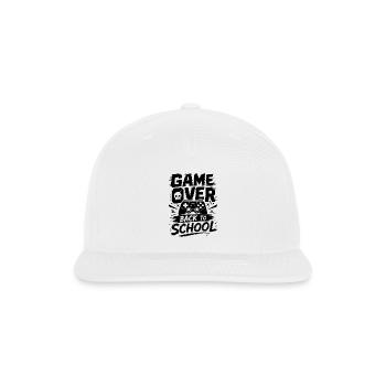 Game Over Back to School Funny Gamer School - Snapback Baseball Cap - white - Front