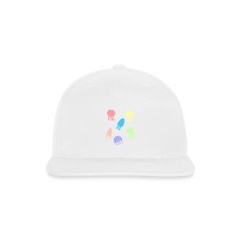Pastel Jellyfish Burst Silhouette Whimsical Ocean - Snapback Baseball Cap - white - Front