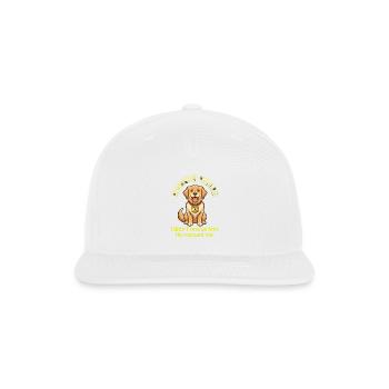 Rescued Human, He Rescued Me Dog Tee - Snapback Baseball Cap - white - Front