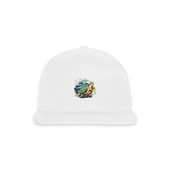 green sea turtles - Snapback Baseball Cap - white - Front