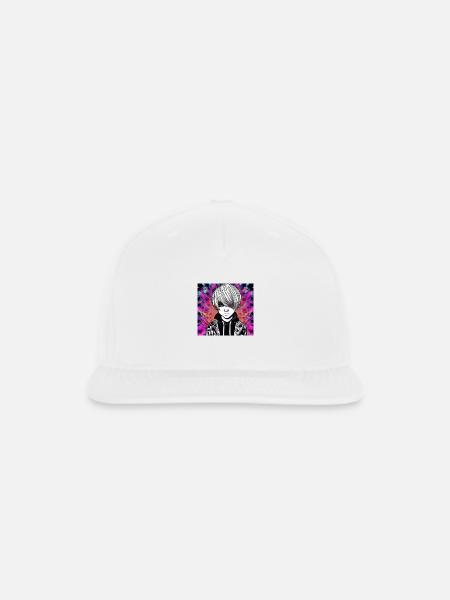 Psychedelic,Emo,Pattern,Color transitions,Vibrant, - Snapback Baseball Cap - white