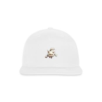 Funny Cat - Snapback Baseball Cap - white - Front