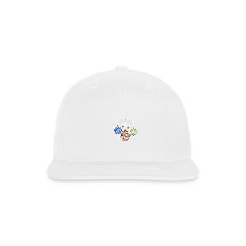 Colorful Geometric Christmas Ornaments - Snapback Baseball Cap - white - Front