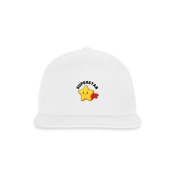 Cheerful Cartoon Superstar Star Character - Snapback Baseball Cap - white - Front
