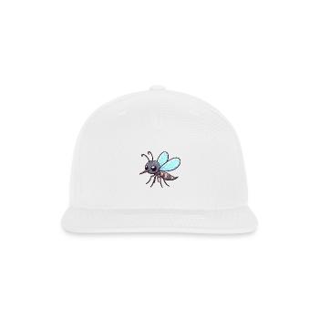 Playful Mosquito Cartoon - Snapback Baseball Cap - white - Front