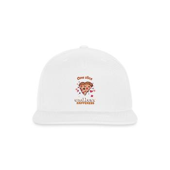 Pizza slice and quotes - Snapback Baseball Cap - white - Front