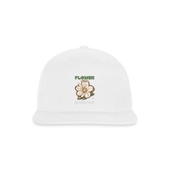 White Flower Power - Snapback Baseball Cap - white - Front