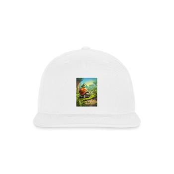 a CARTOON IMAGE OF A TERRIFIED - Snapback Baseball Cap - white - Front