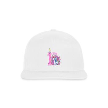 Birthday Collection - 1st Birthday Girl - Snapback Baseball Cap - white - Front