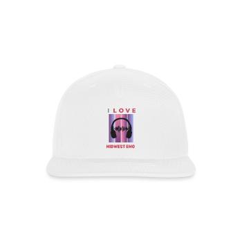 I Love Midwest Emo Emo Music lover Gifts - Snapback Baseball Cap - white - Front