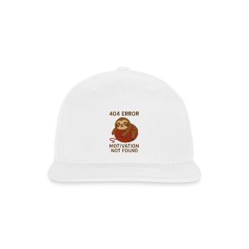 404 Error Motivation Not Found Sloth Shirt - Snapback Baseball Cap - white - Front