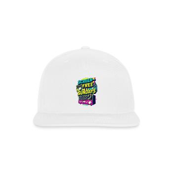 Retro Waves Screen-Free Sundays - Snapback Baseball Cap - white - Front