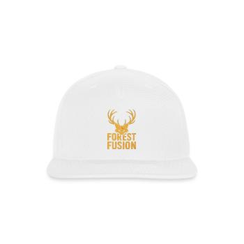 Forest Fusion Deer Embroidery Design - Snapback Baseball Cap - white - Front