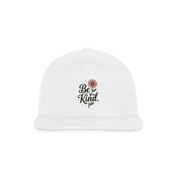 Be Kind Floral Script - Snapback Baseball Cap - white - Front
