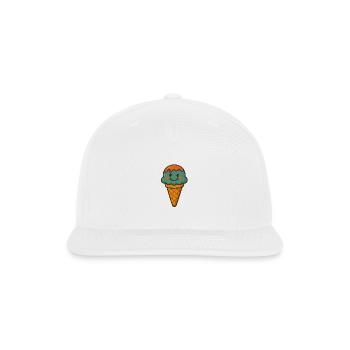 Kawaii Ice Cream Smile - Snapback Baseball Cap - white - Front