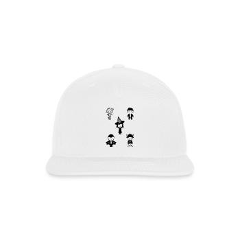 Whimsical Kid Doodles Line Art - Snapback Baseball Cap - white - Front