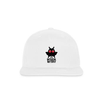 Antisocial Butterfly Mothman Cryptid - Snapback Baseball Cap - white - Front