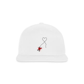 Cut Here Broken Heart - Snapback Baseball Cap - white - Front