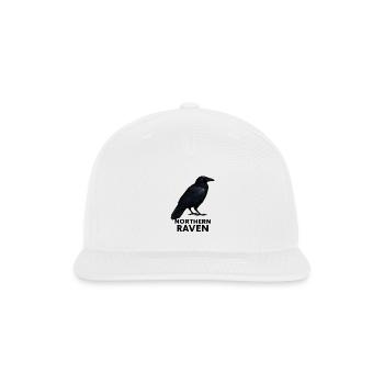 Northern Raven Silhouette - Snapback Baseball Cap - white - Front