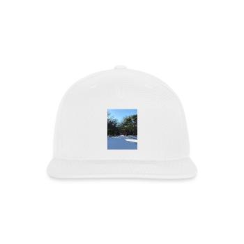 Snowy Tree Lined Suburb - Snapback Baseball Cap - white - Front