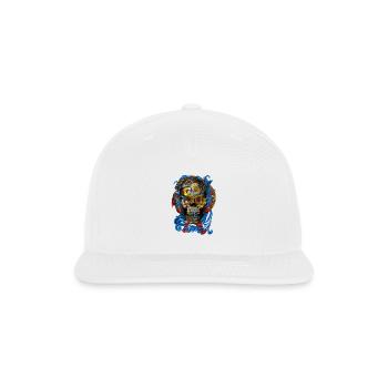 Baroque Skull with Glasses and Ribbons - Snapback Baseball Cap - white - Front
