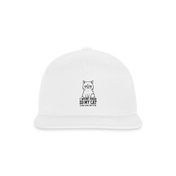 Grumpy Cat - I Work Hard So My Cat Can Live Better - Snapback Baseball Cap - white - Front
