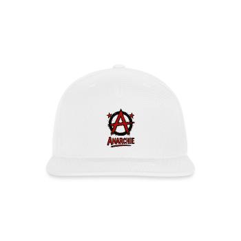 Red Anarchy Symbol with Stars Political Graphic - Snapback Baseball Cap - white - Front