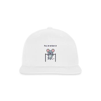 Mouse doing pull ups - Snapback Baseball Cap - white - Front