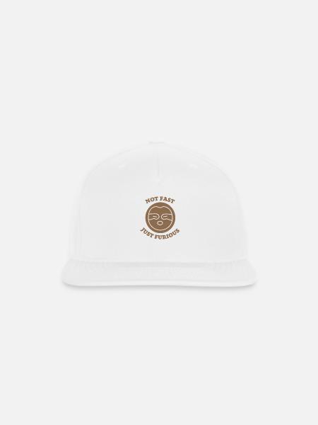 Not Fast Just Furious Emoticon - Snapback Baseball Cap - white
