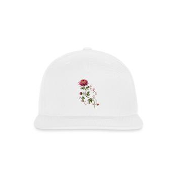 Chrysanthemum with Berries in Zen Style - Snapback Baseball Cap - white - Front