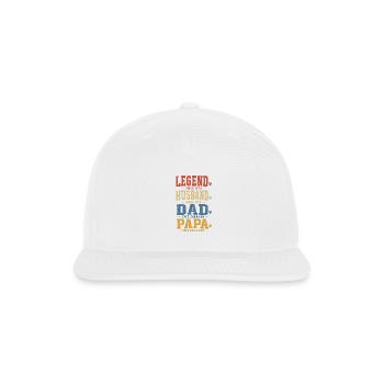 Legend Dad Papa Vintage Family Tee - Snapback Baseball Cap - white - Front