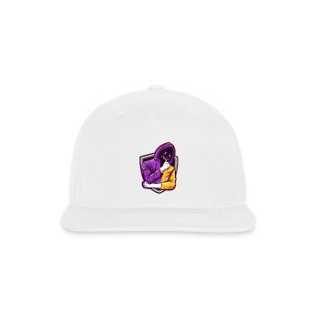Mysterious Gamer in Purple Yellow Hoodie Logo - Snapback Baseball Cap - white - Front