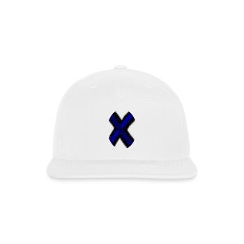 Neon Blue X Stripe - Snapback Baseball Cap - white - Front