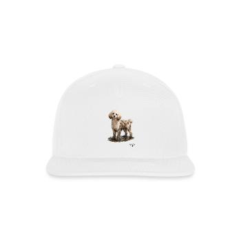 WOT! Dog Poodle Covered in Mud - Snapback Baseball Cap - white - Front