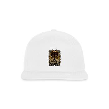 Golden Wolf Skull Baroque Crest - Snapback Baseball Cap - white - Front