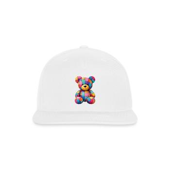 Colorful Teddy Bear with Colors - Snapback Baseball Cap - white - Front