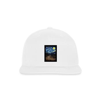Spooky Starry Night Halloween Ghost Autumn Path - Snapback Baseball Cap - white - Front