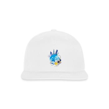 Globe Travel Montage - Snapback Baseball Cap - white - Front