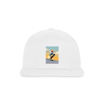 Sunset Kickflip Kid - Snapback Baseball Cap - white - Front
