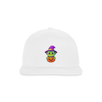 Cute Pumpkin Goblin Witch - Snapback Baseball Cap - white - Front